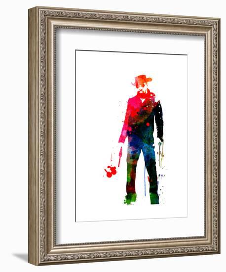 Django with a Gun Watercolor-Lora Feldman-Framed Art Print