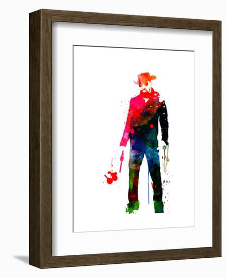 Django with a Gun Watercolor-Lora Feldman-Framed Art Print
