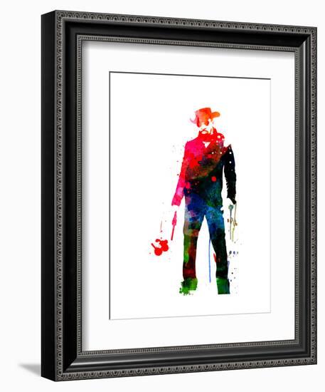 Django with a Gun Watercolor-Lora Feldman-Framed Art Print