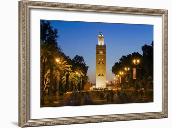 Djemaa El Fna and the 12th Century Koutoubia Mosque, Marrakech, Morocco, North Africa, Africa-Gavin Hellier-Framed Photographic Print