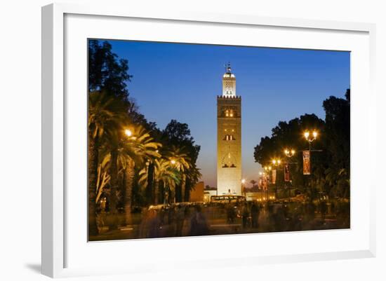 Djemaa El Fna and the 12th Century Koutoubia Mosque, Marrakech, Morocco, North Africa, Africa-Gavin Hellier-Framed Photographic Print