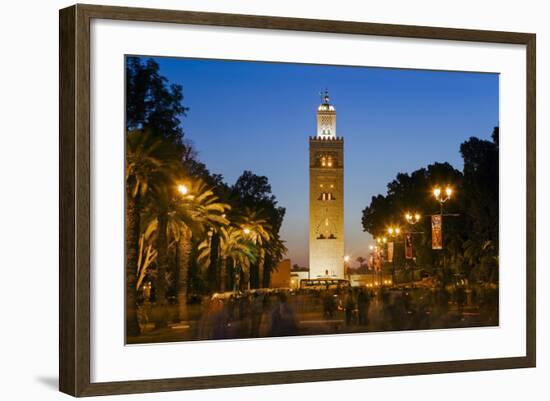 Djemaa El Fna and the 12th Century Koutoubia Mosque, Marrakech, Morocco, North Africa, Africa-Gavin Hellier-Framed Photographic Print