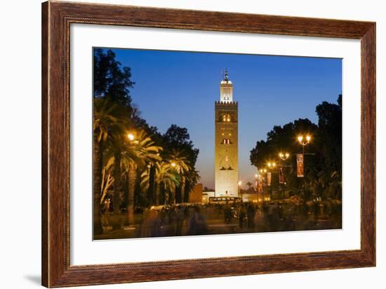 Djemaa El Fna and the 12th Century Koutoubia Mosque, Marrakech, Morocco, North Africa, Africa-Gavin Hellier-Framed Photographic Print