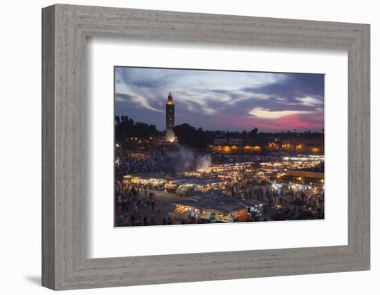 Djemaa El Fna Square and Koutoubia Mosque at Sunset-Stephen Studd-Framed Photographic Print