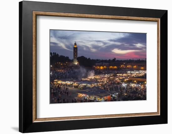 Djemaa El Fna Square and Koutoubia Mosque at Sunset-Stephen Studd-Framed Photographic Print