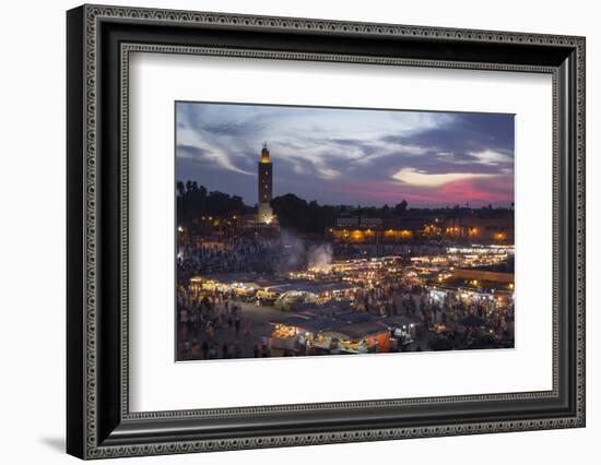 Djemaa El Fna Square and Koutoubia Mosque at Sunset-Stephen Studd-Framed Photographic Print