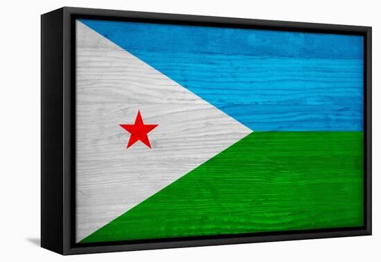 Djibouti Flag Design with Wood Patterning - Flags of the World Series-Philippe Hugonnard-Framed Stretched Canvas