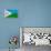 Djibouti Flag Design with Wood Patterning - Flags of the World Series-Philippe Hugonnard-Framed Stretched Canvas displayed on a wall