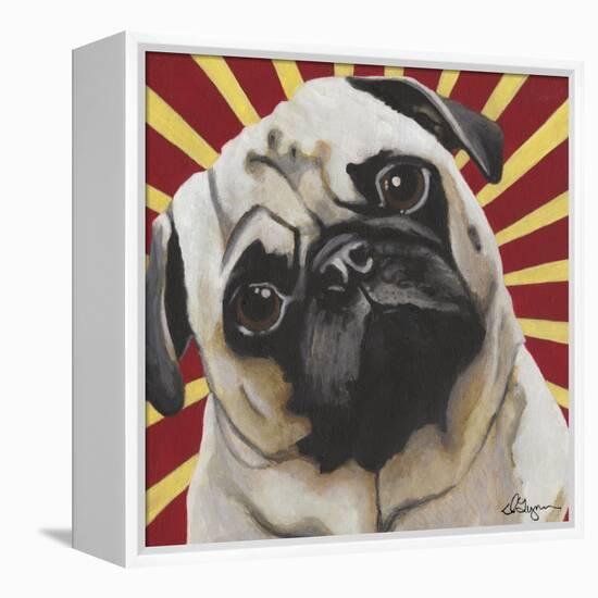 Dlynn's Dogs - Puggins-Dlynn Roll-Framed Stretched Canvas