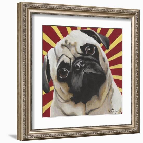 Dlynn's Dogs - Puggins-Dlynn Roll-Framed Art Print