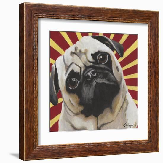 Dlynn's Dogs - Puggins-Dlynn Roll-Framed Art Print