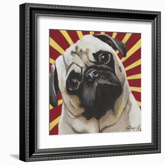 Dlynn's Dogs - Puggins-Dlynn Roll-Framed Art Print