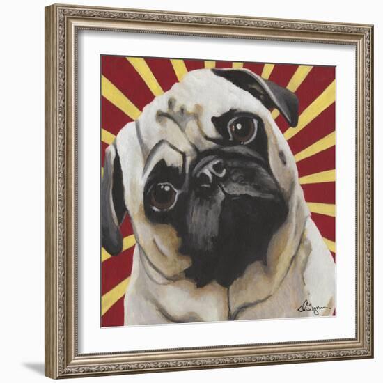 Dlynn's Dogs - Puggins-Dlynn Roll-Framed Art Print