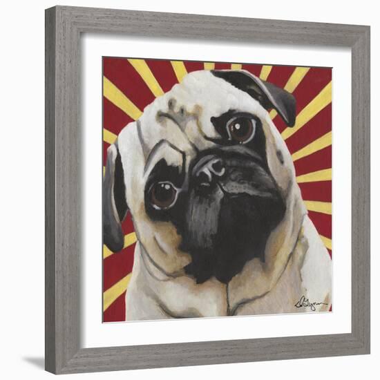 Dlynn's Dogs - Puggins-Dlynn Roll-Framed Art Print