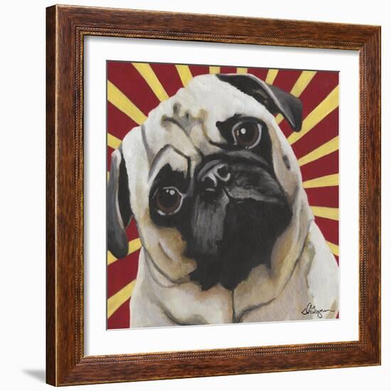 Dlynn's Dogs - Puggins-Dlynn Roll-Framed Art Print