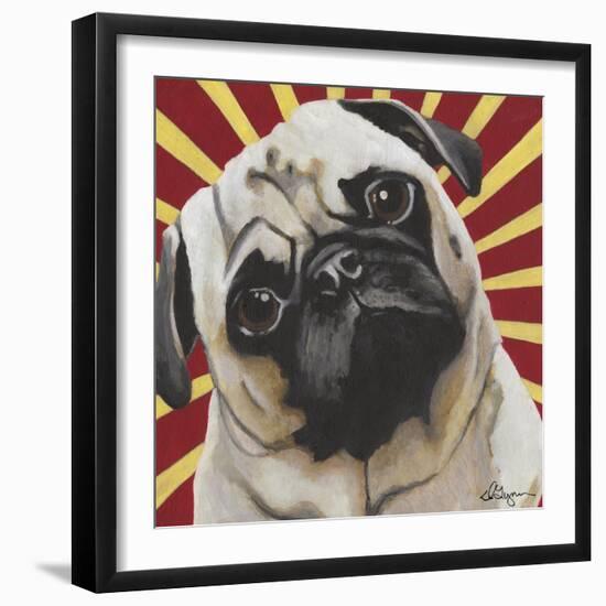 Dlynn's Dogs - Puggins-Dlynn Roll-Framed Art Print