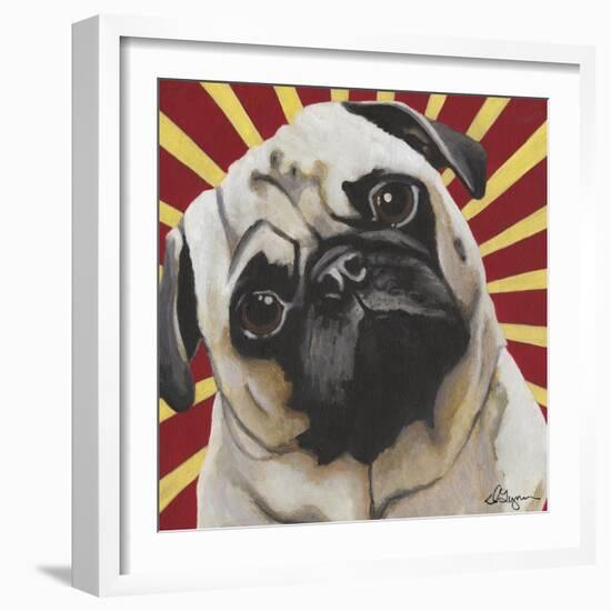 Dlynn's Dogs - Puggins-Dlynn Roll-Framed Art Print