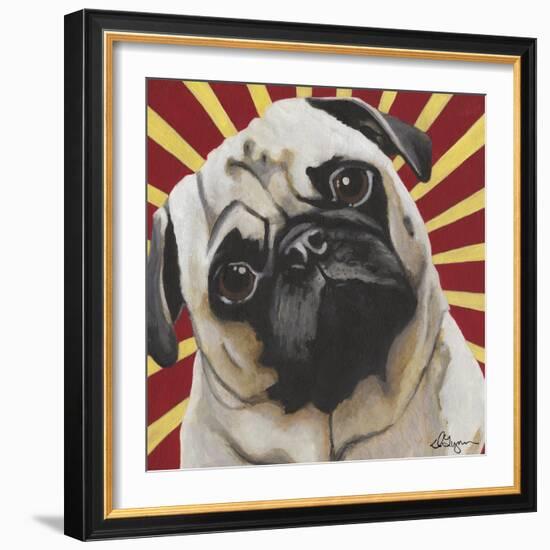 Dlynn's Dogs - Puggins-Dlynn Roll-Framed Art Print