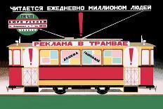 Advertise on the Tram-Dmitri Bulanov-Framed Stretched Canvas