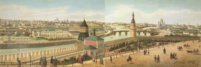 The Nikolaievsky Palace and St. Basil's Cathedral Viewed from the Kremlin-Dmitri Indieitzeff-Framed Giclee Print