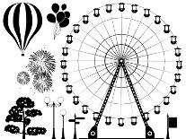 Amusement Park Elements-dmstudio-Framed Art Print