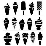 Ice-Cream Icons-dmstudio-Mounted Art Print