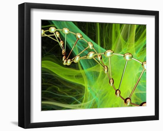DNA And Nerve Cell, Computer Artwork-PASIEKA-Framed Photographic Print