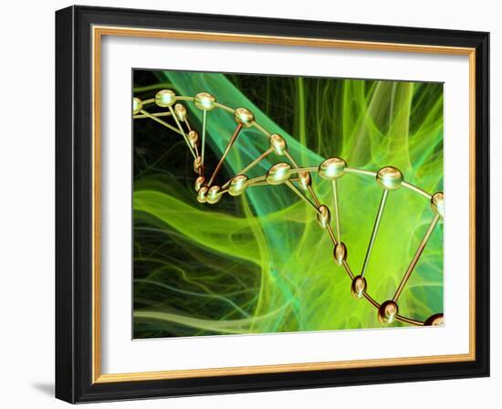 DNA And Nerve Cell, Computer Artwork-PASIEKA-Framed Photographic Print