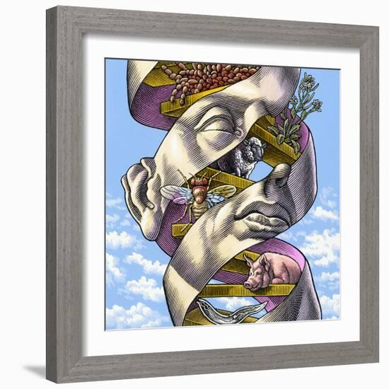 DNA In All Living Things, Artwork-Bill Sanderson-Framed Premium Photographic Print