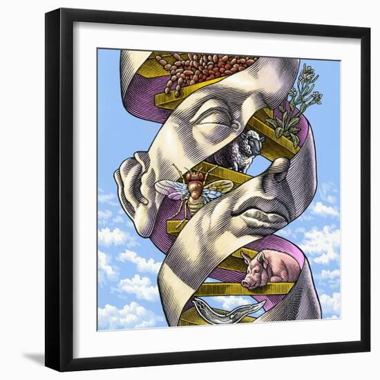 DNA In All Living Things, Artwork-Bill Sanderson-Framed Premium Photographic Print