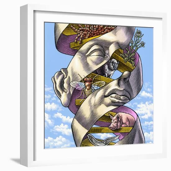 DNA In All Living Things, Artwork-Bill Sanderson-Framed Premium Photographic Print