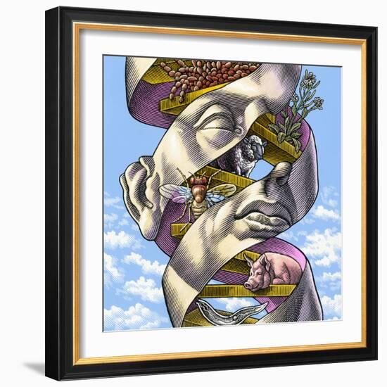 DNA In All Living Things, Artwork-Bill Sanderson-Framed Premium Photographic Print