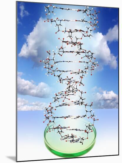 DNA Molecule And Petri Dish-Victor De Schwanberg-Mounted Photographic Print