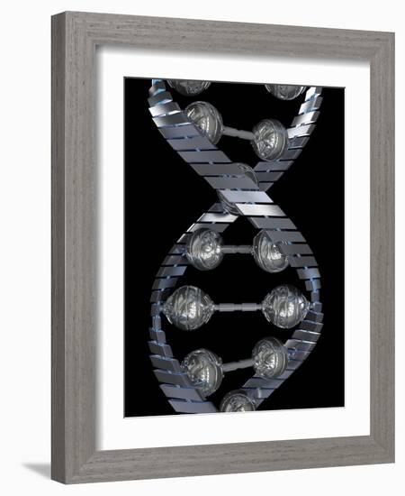 DNA Molecule, Computer Artwork-David Mack-Framed Photographic Print