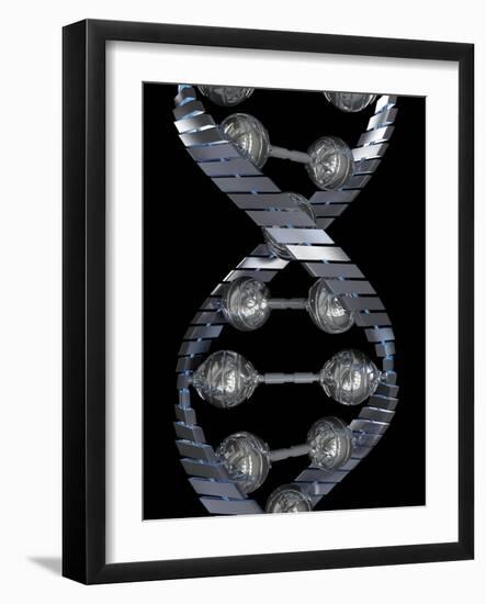 DNA Molecule, Computer Artwork-David Mack-Framed Photographic Print