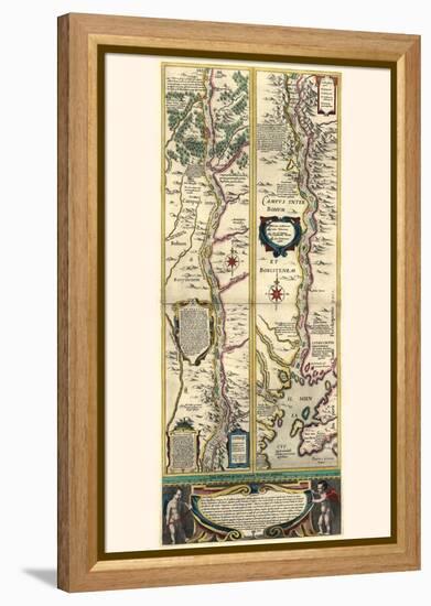 Dnieper River From Cherkasy To The Estuary-Willem Janszoon Blaeu-Framed Stretched Canvas