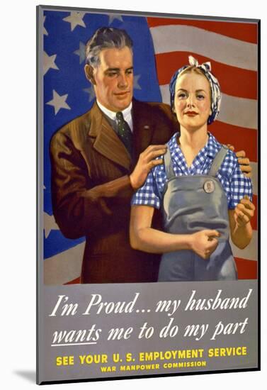 Do My Part, U.S. Labor Poster-null-Mounted Giclee Print