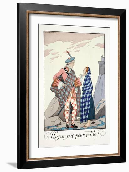 Do Not Be Afraid, Little One!, from 'Falbalas and Fanfreluches, Almanach des Modes Présentes,…-Georges Barbier-Framed Giclee Print