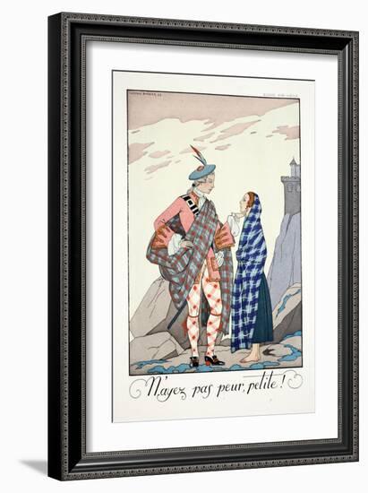 Do Not Be Afraid, Little One!, from 'Falbalas and Fanfreluches, Almanach des Modes Présentes,…-Georges Barbier-Framed Giclee Print