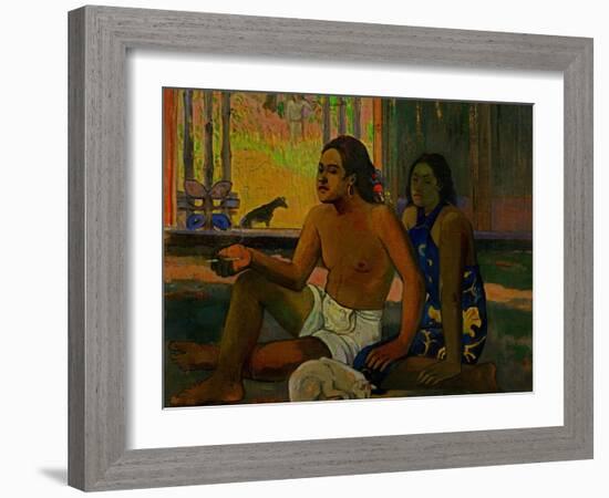 Do Not Work, Tahitians in a Room, 1896-Paul Gauguin-Framed Giclee Print