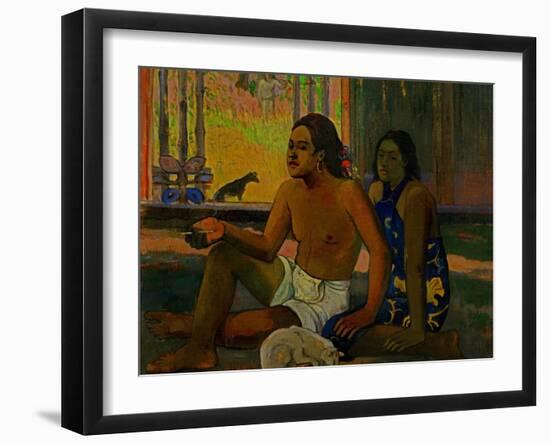 Do Not Work, Tahitians in a Room, 1896-Paul Gauguin-Framed Giclee Print