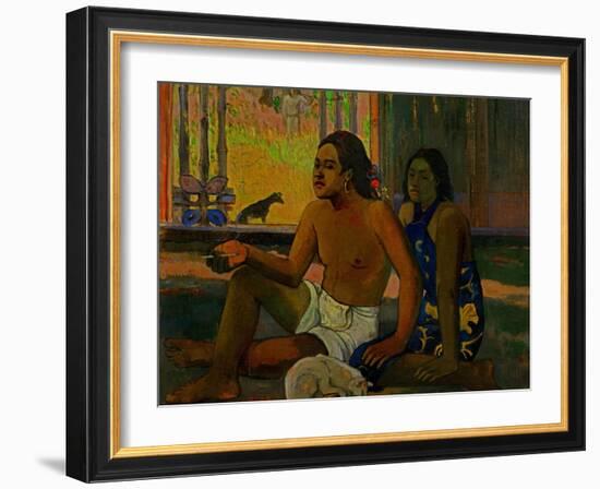 Do Not Work, Tahitians in a Room, 1896-Paul Gauguin-Framed Giclee Print