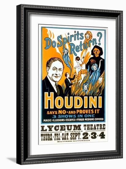 Do Spirits Return, Houdini Poster-null-Framed Art Print