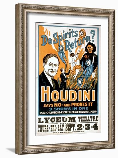 Do Spirits Return? Houdini Says No-null-Framed Art Print