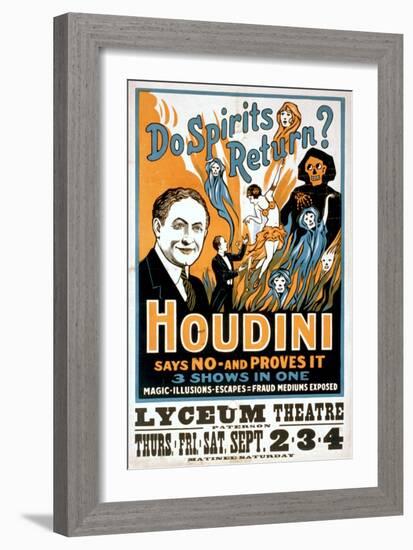 Do Spirits Return? Houdini Says No-null-Framed Art Print