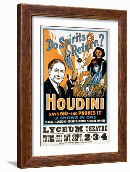 Do Spirits Return? Houdini Says No-null-Framed Art Print