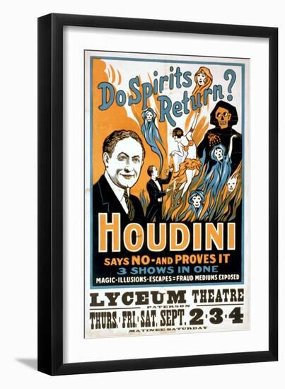 Do Spirits Return? Houdini Says No-null-Framed Art Print