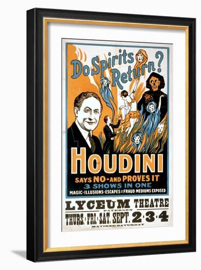 Do Spirits Return? Houdini Says No-null-Framed Art Print