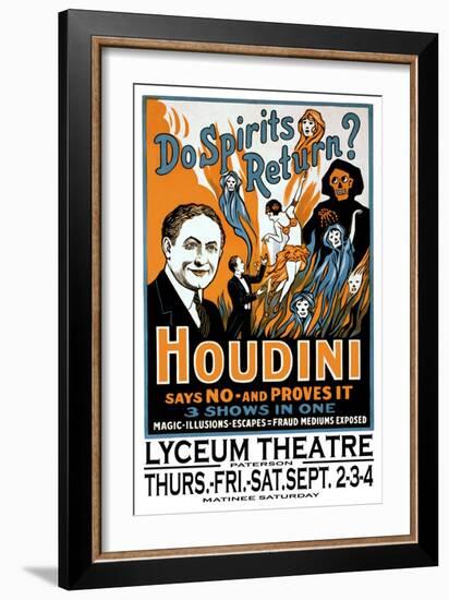 Do Spirits Return? Houdini Says No-null-Framed Art Print