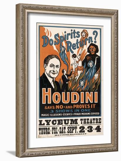 Do Spirits Return?, Houdini-null-Framed Giclee Print